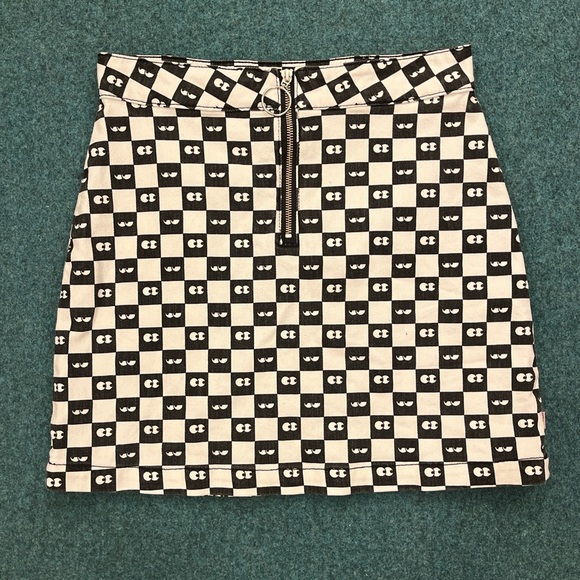 Lazy Oaf x Vans Checkerboard Denim Skirt 👀 - Picture 1 of 5